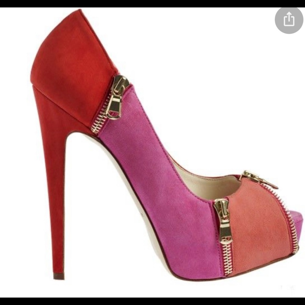 Brian Atwood Julep multi suede platform heels 40